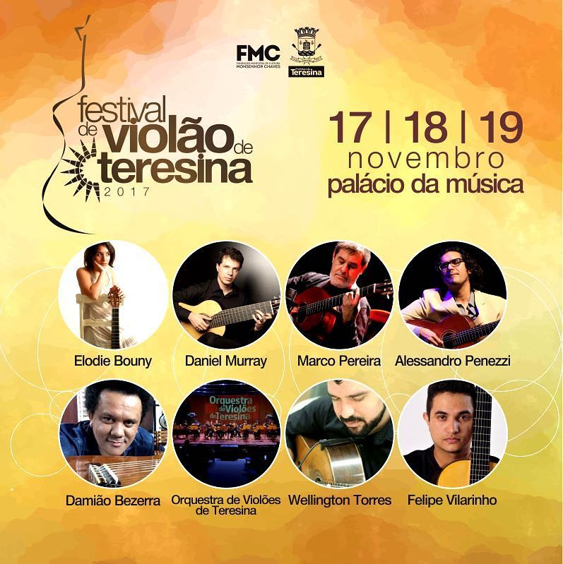 Festival em Teresina reúne Marco Pereira, Alessandro Penezzi, Elodie Bouny e Daniel Murray