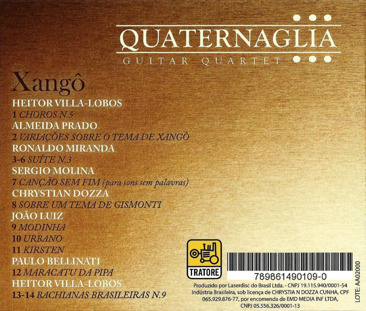 Acervo destaca Xangô, sétimo CD do Quaternaglia