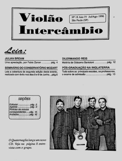 Revista Violão Intercâmbio - n 18 ano IV - jul/ago 1996