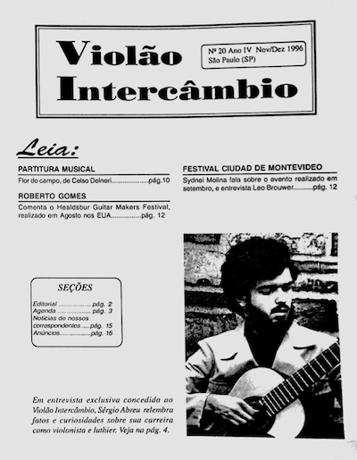 Revista Violão Intercâmbio - n 20 ano IV - nov/dez 1996