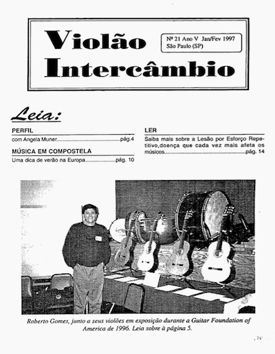 Revista Violão Intercâmbio - n 21 ano V - jan/fev 1997