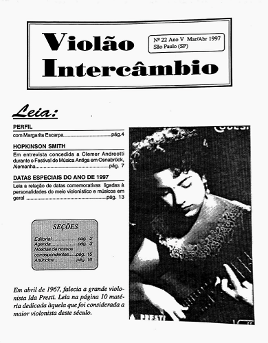 Revista Violão Intercâmbio - n 22 ano V - mar/abr 1997
