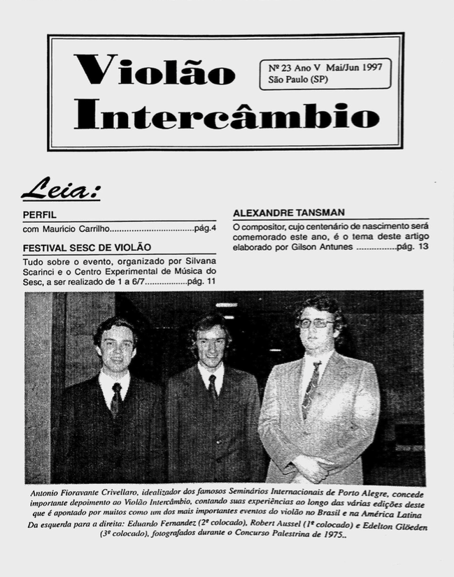 Revista Violão Intercâmbio - n 23 ano V - mai/jun 1997
