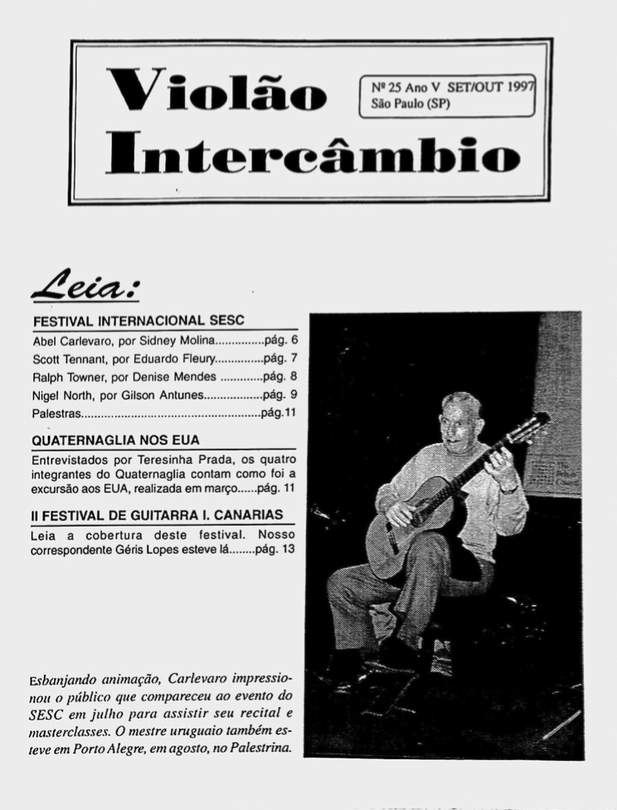 Revista Violão Intercâmbio - n 25 ano V - set/out 1997