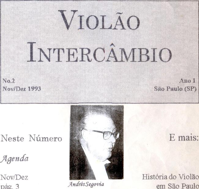 Revista Violão Intercâmbio - n 2 ano 1 - nov/dez 1993 