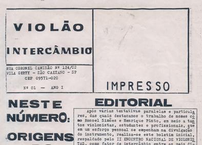 Revista Violão Intercâmbio - n 1 ano I - out/nov 1993