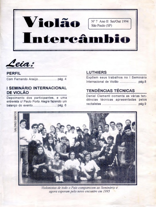 Revista Violão Intercâmbio - n 7 ano II - set/out 1994 