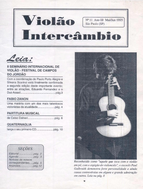 Revista Violão Intercâmbio - n 11 ano III - mai/jun 1995 
