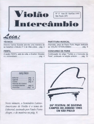 Revista Violão Intercâmbio - n 13 ano III - set/out 1995 