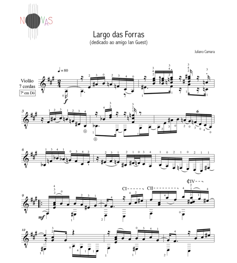Largo das Forras (Juliano Camara) - Partitura violão solo