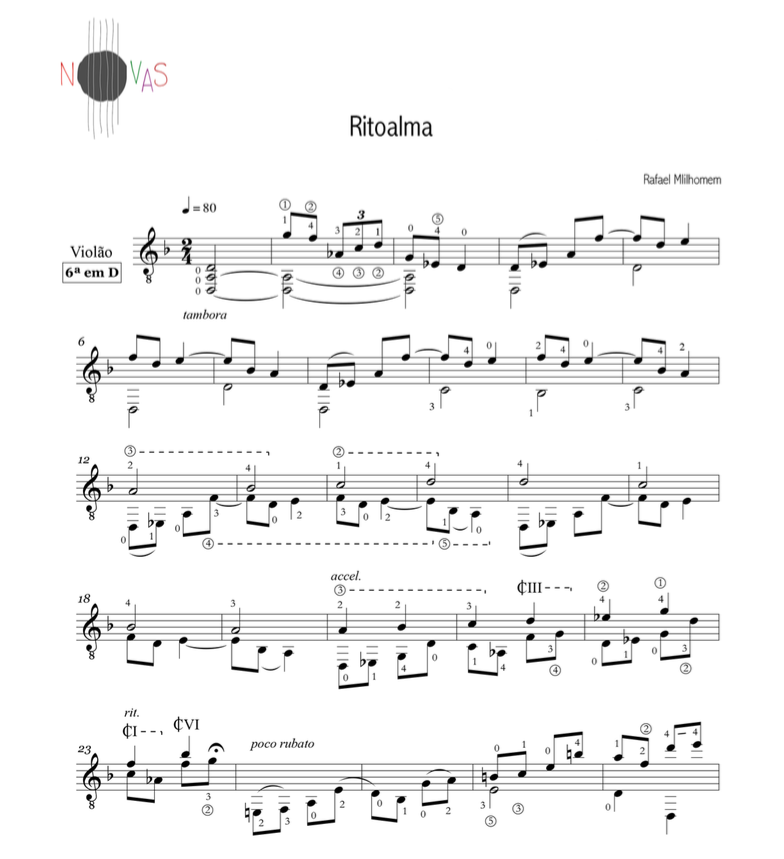 Ritoalma (Rafael Milhomem) - Partitura violão solo