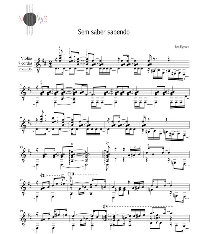 Sem saber sabendo (Leo Eymard) - partitura violão solo