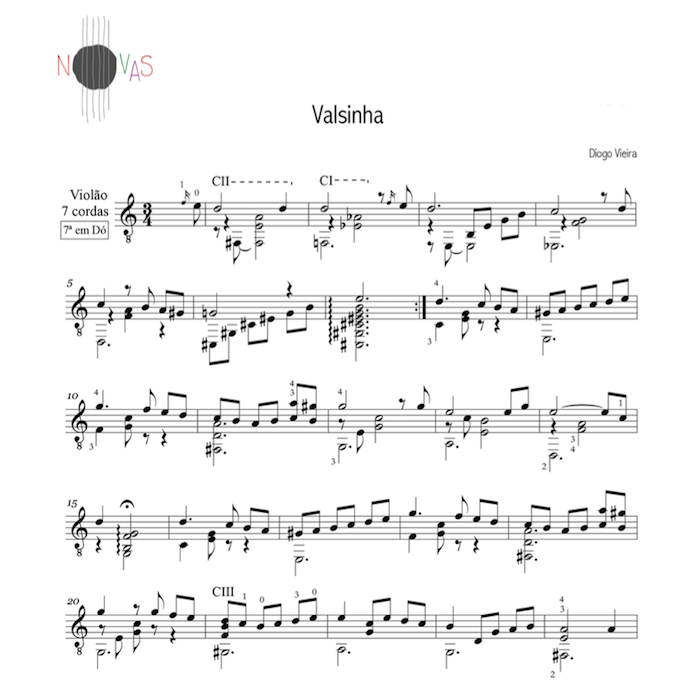 Valsinha (Diogo Vieira) - Partitura violão solo