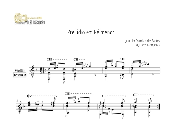 Prelúdio em Ré Menor (Quincas Laranjeira) - partitura violão solo