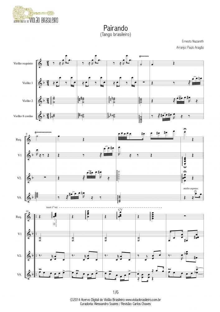 Pairando (Ernesto Nazareth) - quarteto de violões