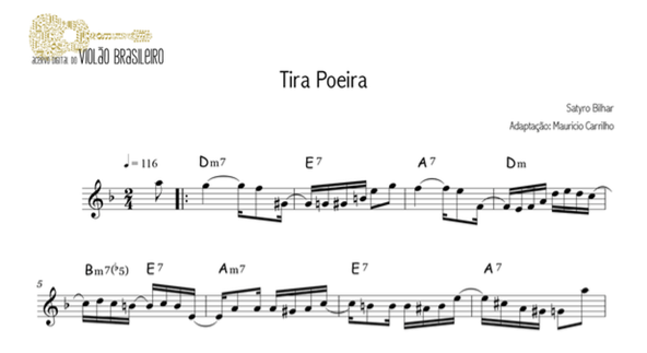 Tira Poeira (Satyro Bilhar) - partitura melodia e cifra - adaptação: Maurício Carrilho