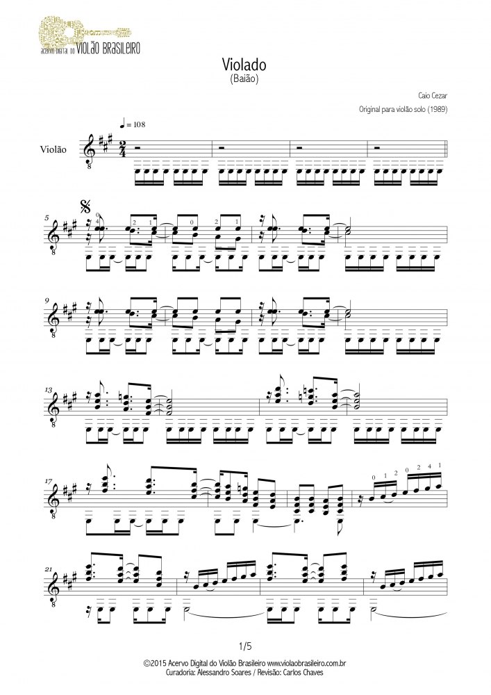 Violado (Caio Cezar) - Partitura violão solo