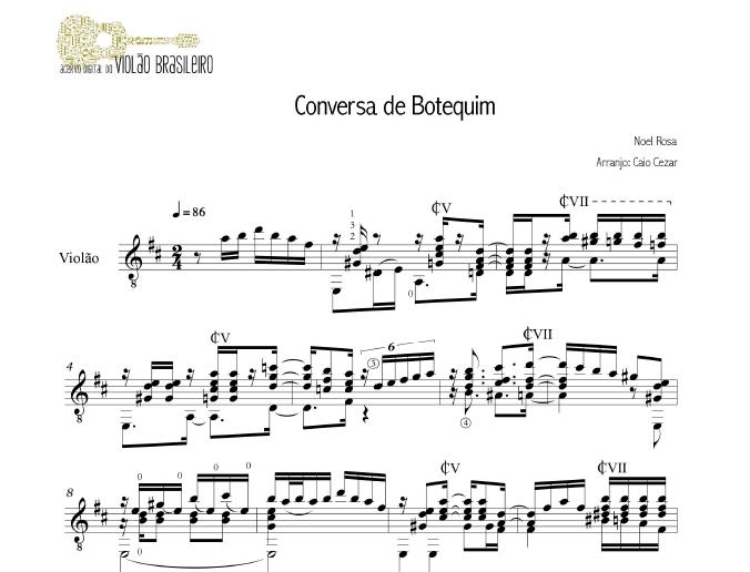 Conversa de Botequim (Noel Rosa) - Partitura violão solo