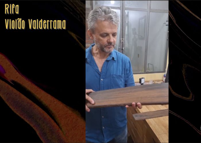 Capa do vídeo Luthier Valderrama e as madeiras que reservou para o violão da Rifa do Acervo